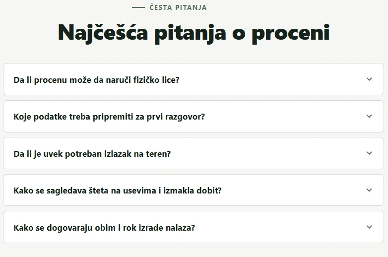 Česta pitanja sa odgovorima.